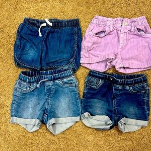 4 pair used toddler girls 3T shorts